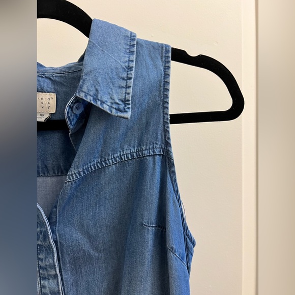 A New Day Oversized Button Down Denim Dress with Pockets - Picture 4 of 7